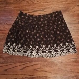 Embroidered Mini Skirt